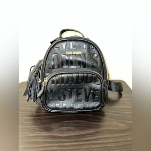 Steve Madden black mini backpack with gold zipper lightly used